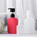 Groothandel aangepast Logo Square HDPE Cosmetische verpakking Plastic shampoo -flessen met lotionpomp